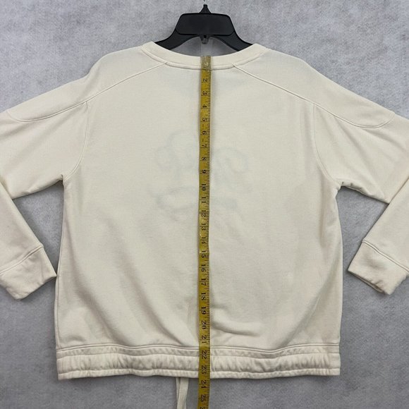Ralph Lauren Sweatshirt Womens Large White Fleece Drawstring Cursive Script Logo - Picture 10 of 11